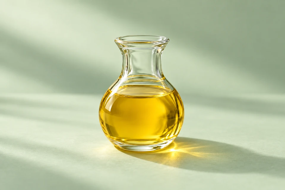 Illustrative single-product shot of golden EPA-rich algal oil