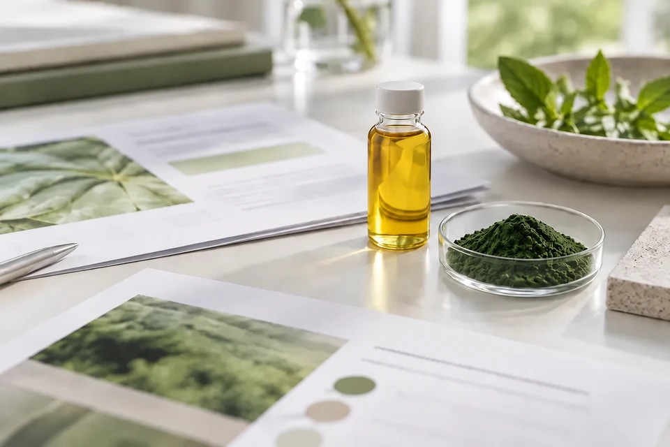Illustrative ingredient samples and product specification documents