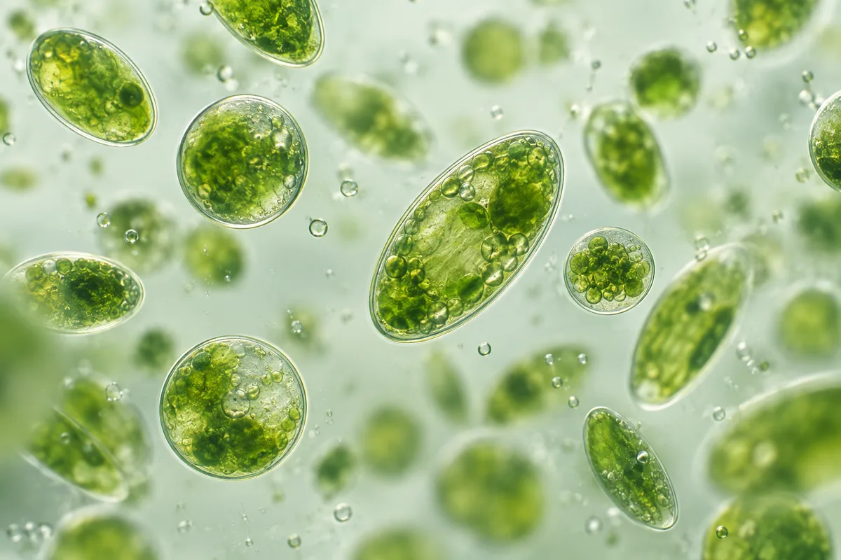 Representative illustration of green microalgae cells